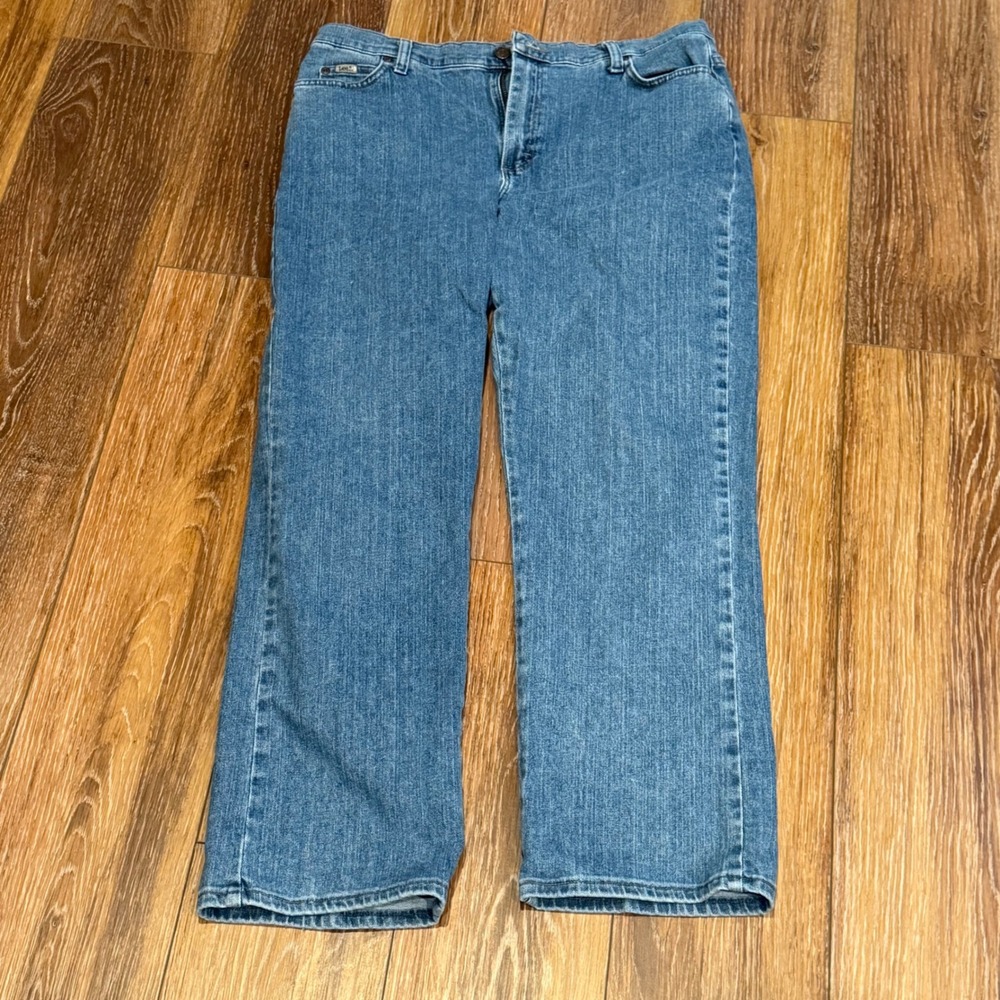 Lee Womens Relaxed Straight Leg Jeans Blue Medium Wash Size 16 Medium